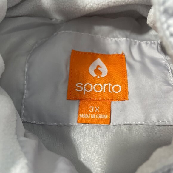 Sporto Coat Plus Size 3X Tulip Quilted Water Resistant Parka White Gray Warm NEW - Picture 4 of 9